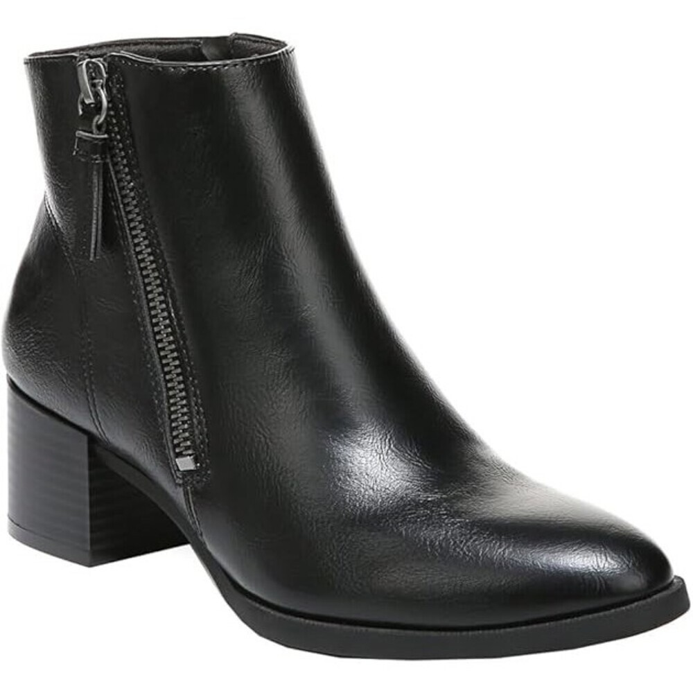 LifeStride Dynasty Women's 6 Black Faux Leather Side-Zip Ankle Bootie ZOGG2389